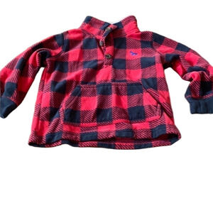 Pullover black & red checker plaid size 18m